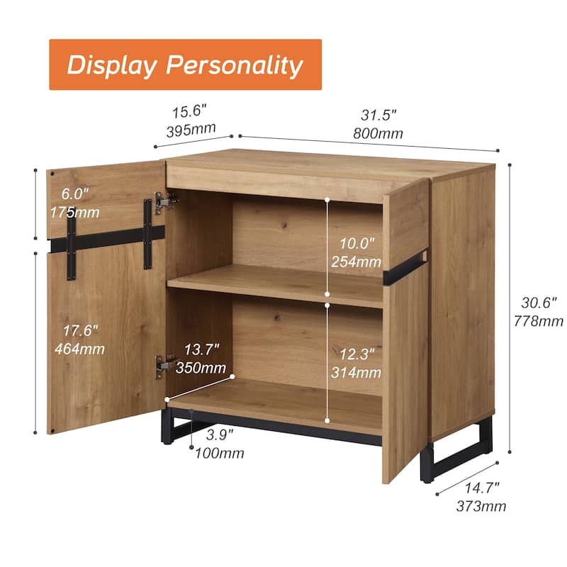 WAMPAT Modern TV Stand with Storage Cabinets for Living Room,Bedroom,Brown