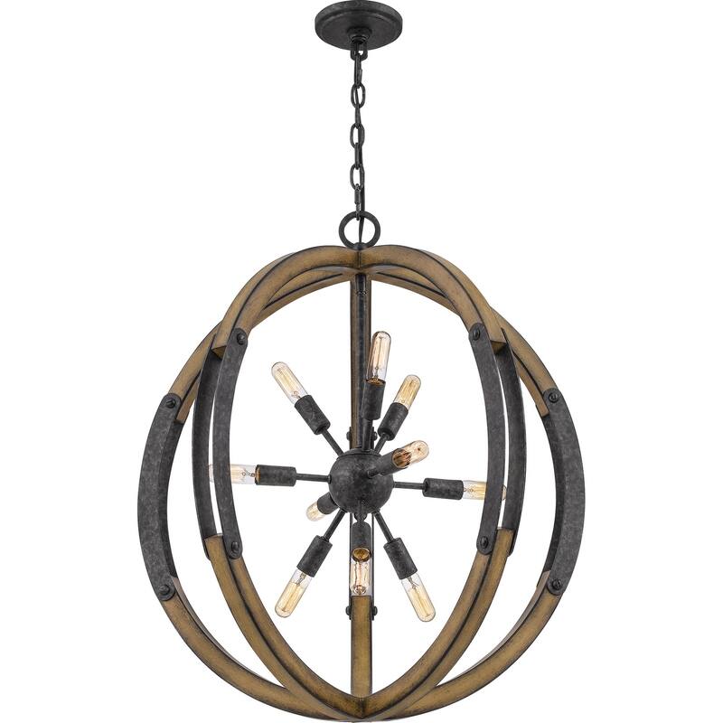 Babaton 10-Light Pendant in Old Black Finish