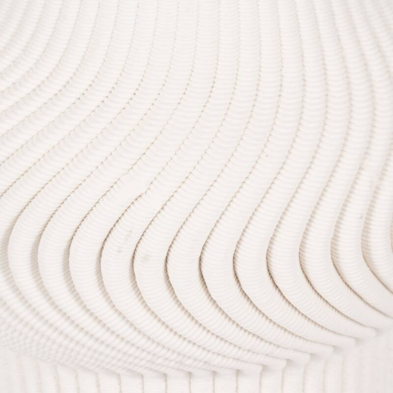 Porcelain Ribbed 3D Printed Vase - Ivory/Beige