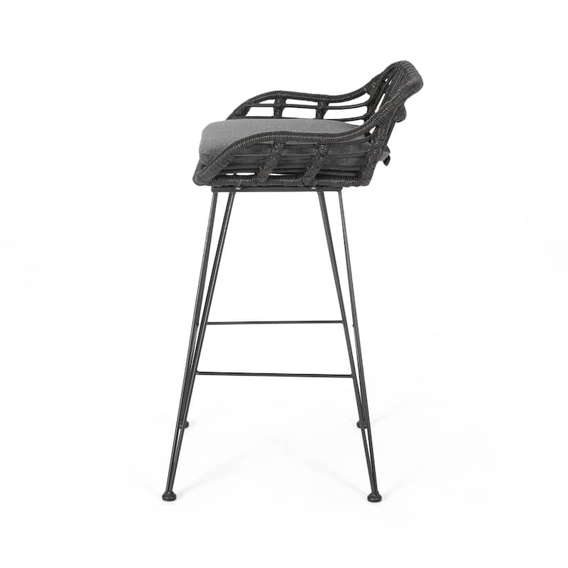 Dale Outdoor Wicker Bar Stools (Set of 4) by Christopher Knight Home