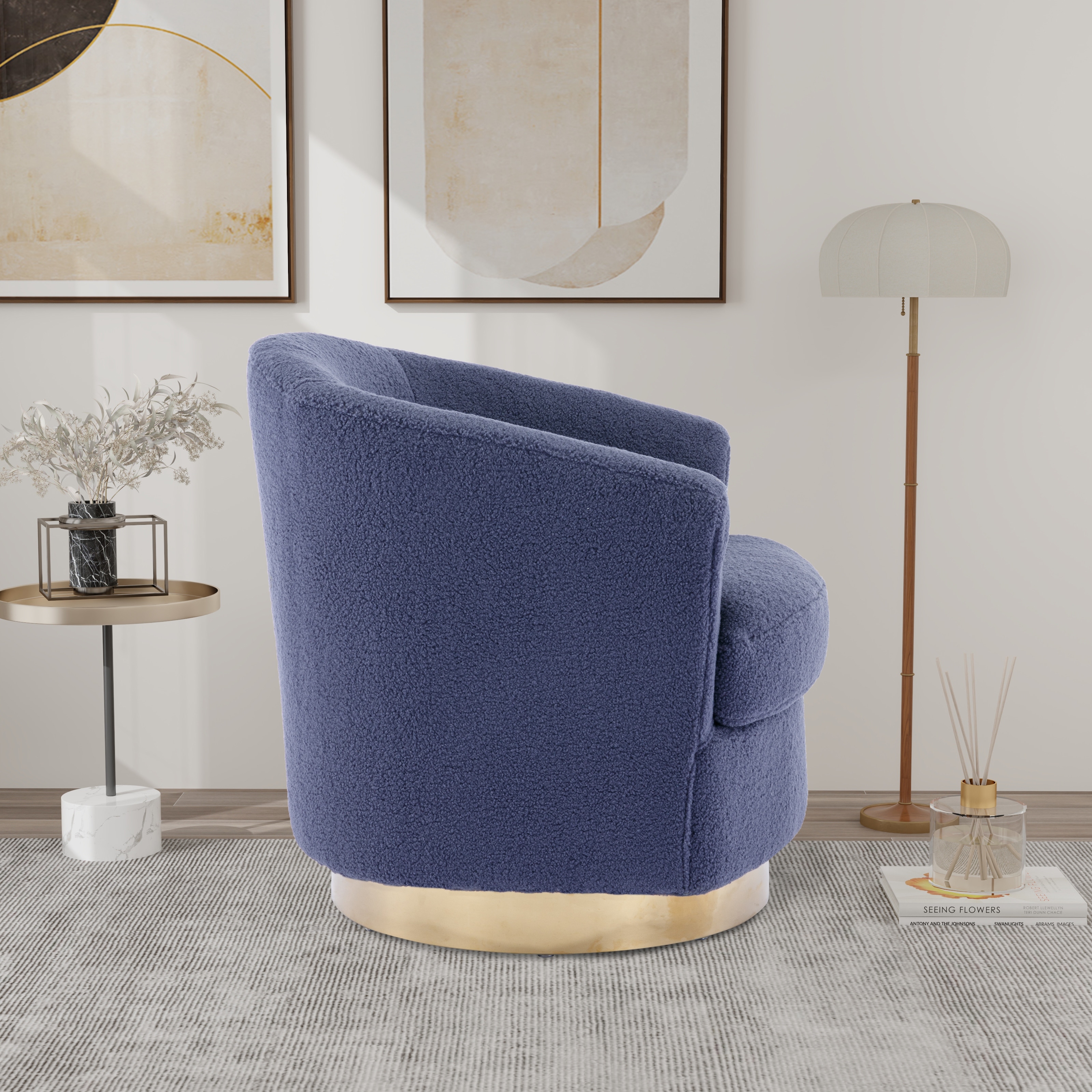 Boucle outlet barrel chair
