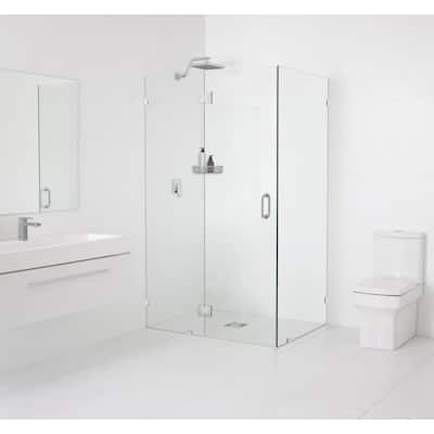 Glass Warehouse 78" x 59" x 36" Frameless 90 Degree Shower Enclosure - Glass Hinge