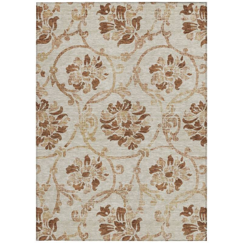 HomeRoots Floral Traditional Rectangle Outdoor Rug