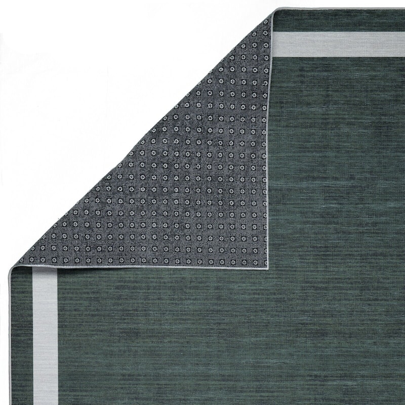 Machine Washable Area Rug With Non Slip Backing - Everest Geometric Modern Border Design