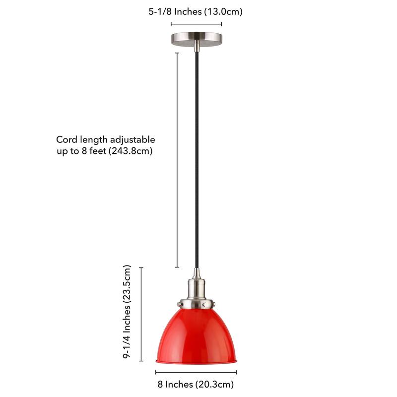 Madison 8" Wide Pendant with Metal Shade