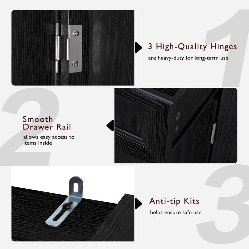 Roomfitters 71" Tall Kitchen Pantry Cabinet with 3 Pull-Out Organizers & 6 Door Shelves