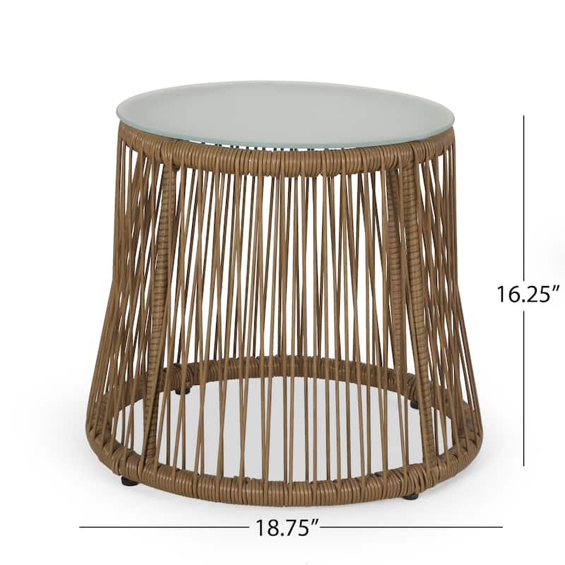 Russel Outdoor Wicker 2 Seater Chat Set by Christopher Knight Home