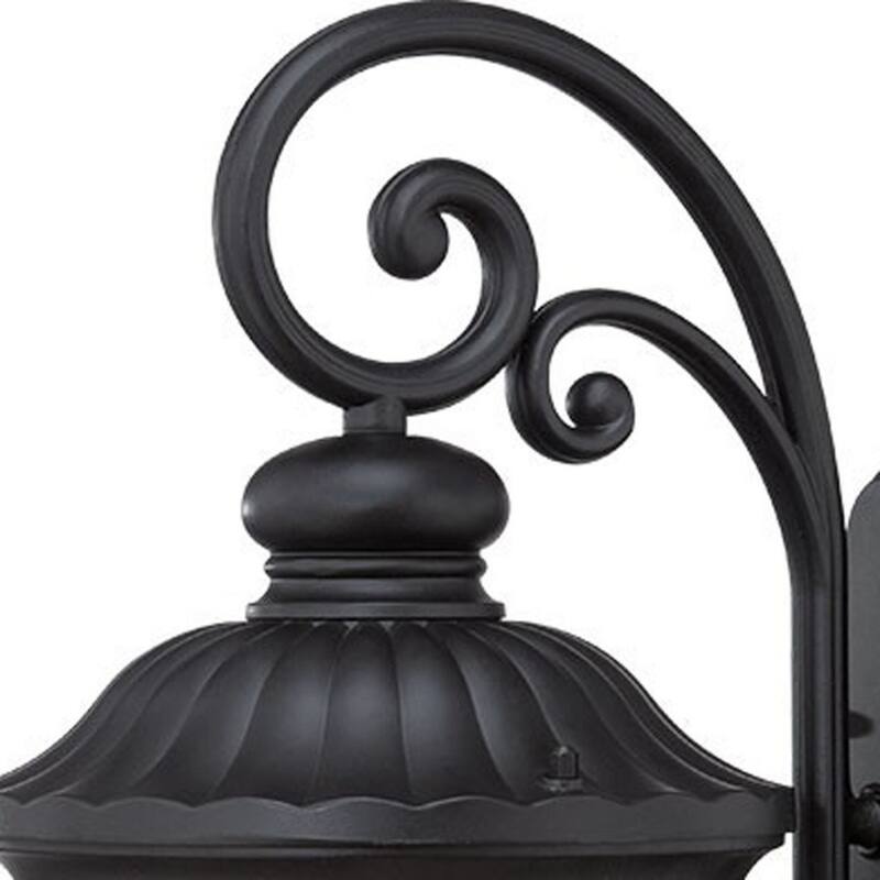 Aluminum Wall Sconce with Seeded Glass Outdoor Flush Mount - 11.5” x 9” x 22.5” (D x W x H)