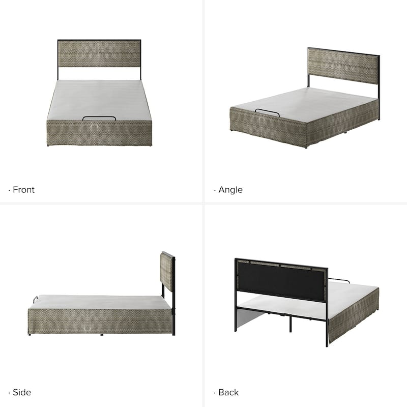 Oliver Modern Washable Slipcover Bed Upholstered Metal by HULALA HOME