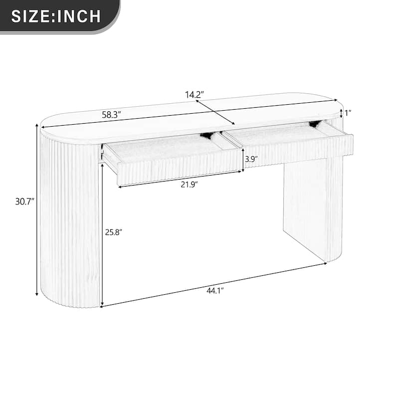 Entryway Table with Large Top and Dual Drawers,Console Table