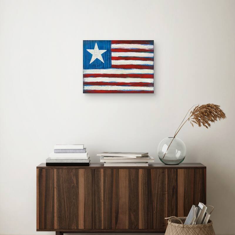 Modern Americana Flag Canvas Art Print