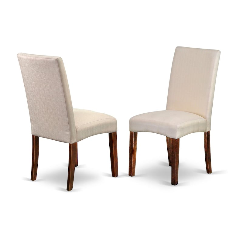 3-Piece Mahogany Finish Solid Wood Top - Round Dining Room Set with High Back - Seats 4
