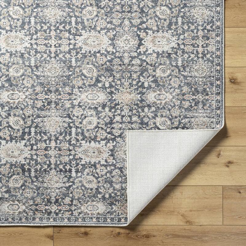 Iman Traditional Floral & Botanical Fringed Area Rug