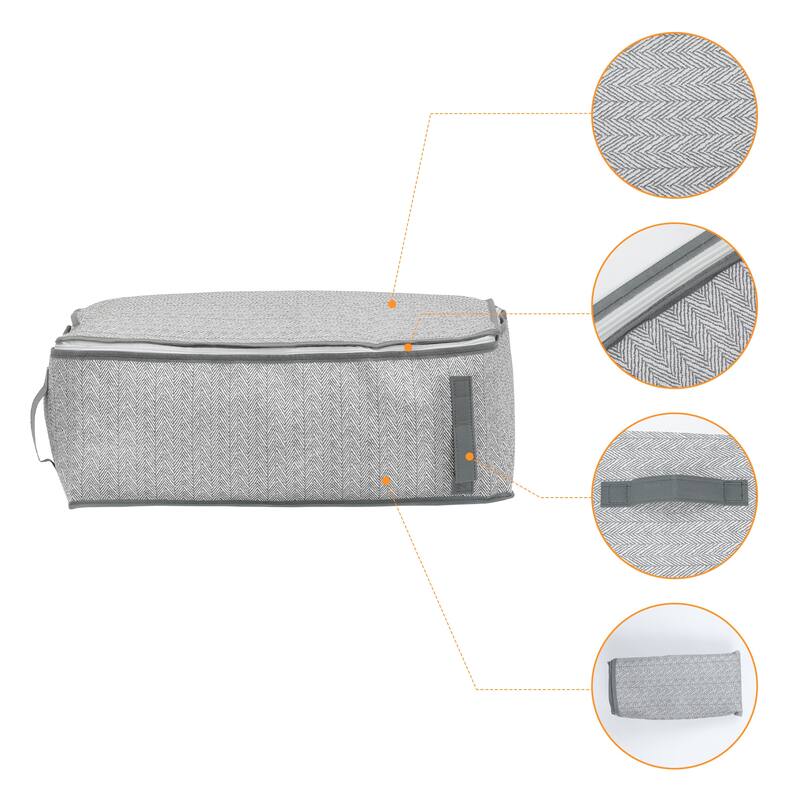 1 Pack Clothes Storage, Storage Bags with Handles, Foldable Moving Bags for Organizing Closet Organizers and Storage Gray