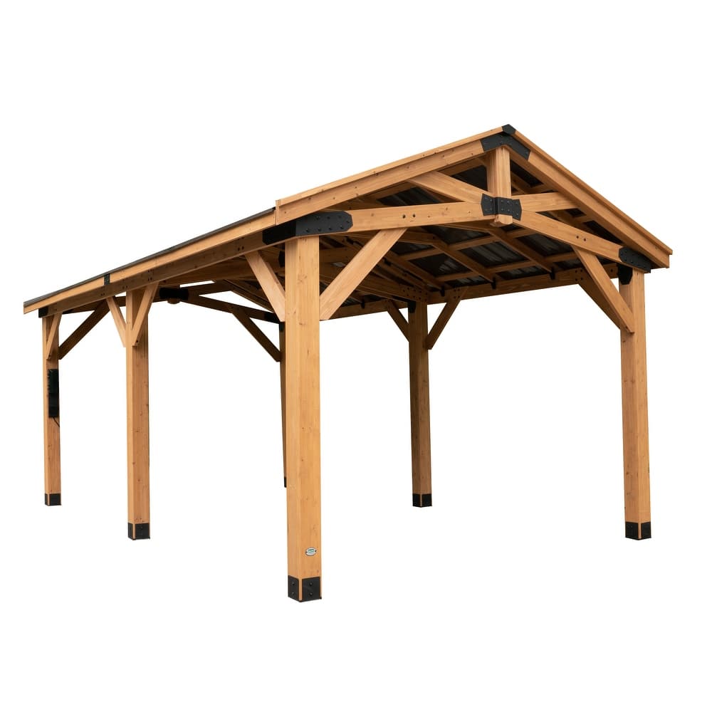 Backyard Discovery Norwood 20x12' Cedar Wood Gazebo with Steel Roof