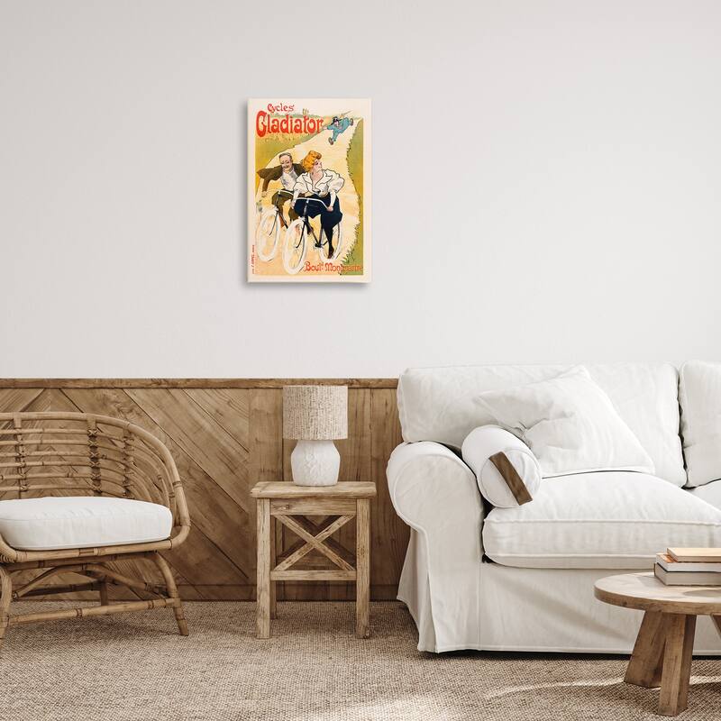 Stupell Vintage Cyclists Poster Canvas Wall Art Design By Marcus Jules