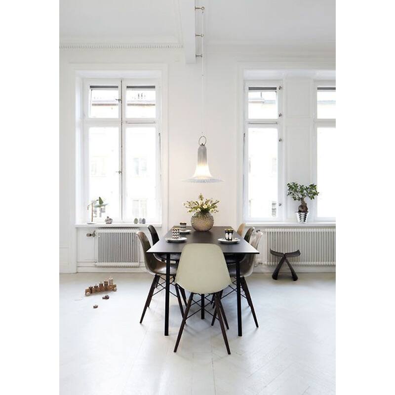 Plastic Eiffel Chairs Solid Wood Legs Molded Modern Armless Side Dining For Kitchen Work Office