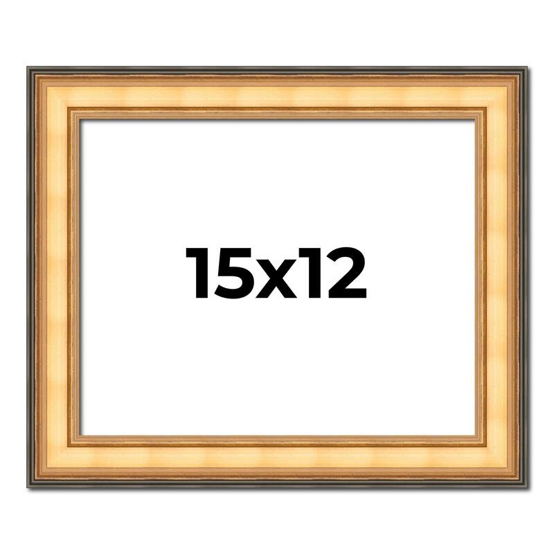 15x12 Frame Gold Plein Aire Solid Wood Picture Frame Width 2 Inches |