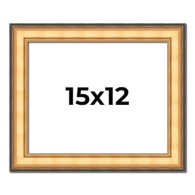 15x12 Frame Gold Plein Aire Solid Wood Picture Frame Width 2 Inches |