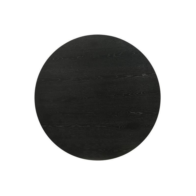 Yuvi 29 Inch Coffee Table, Round Tabletop, Pedestal Base, Black Finish