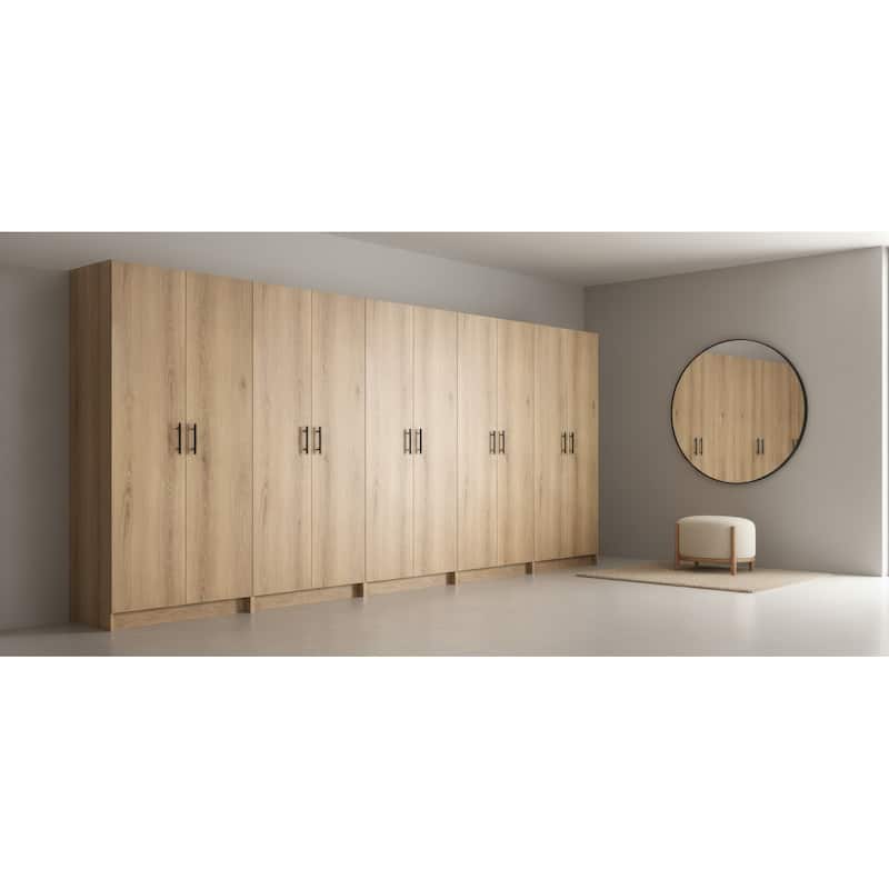 Modex Multi-Purpose Utility Storage Cabinet (5-Piece Set) - W 157.5″ × D 15.7″ × H 70.9″