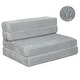 preview thumbnail 1 of 6, Milliard Tri Folding Sofa Mattress, Memory Foam Foldable Mattress with Ultra Soft & Washable Ribbed Fur Cover, Twin Size (Grey)