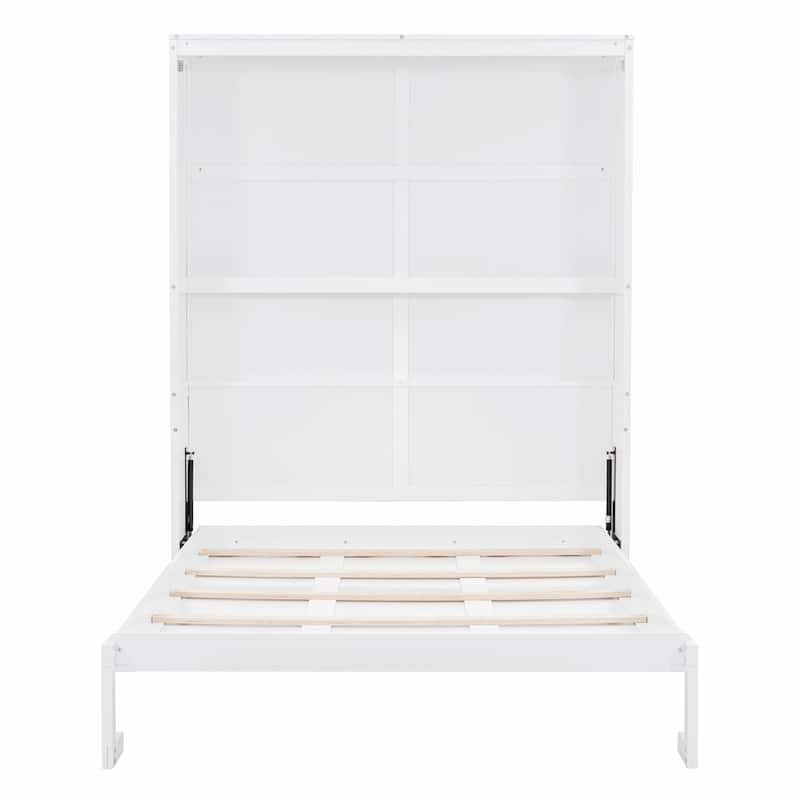 Full/Queen Size Murphy Bed Wall Bed with Shelves