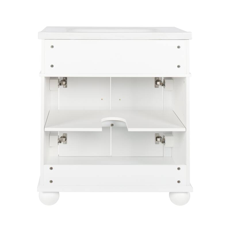 28-36 inch Transitional Single Bathroom Vanity with Ceramic Sink