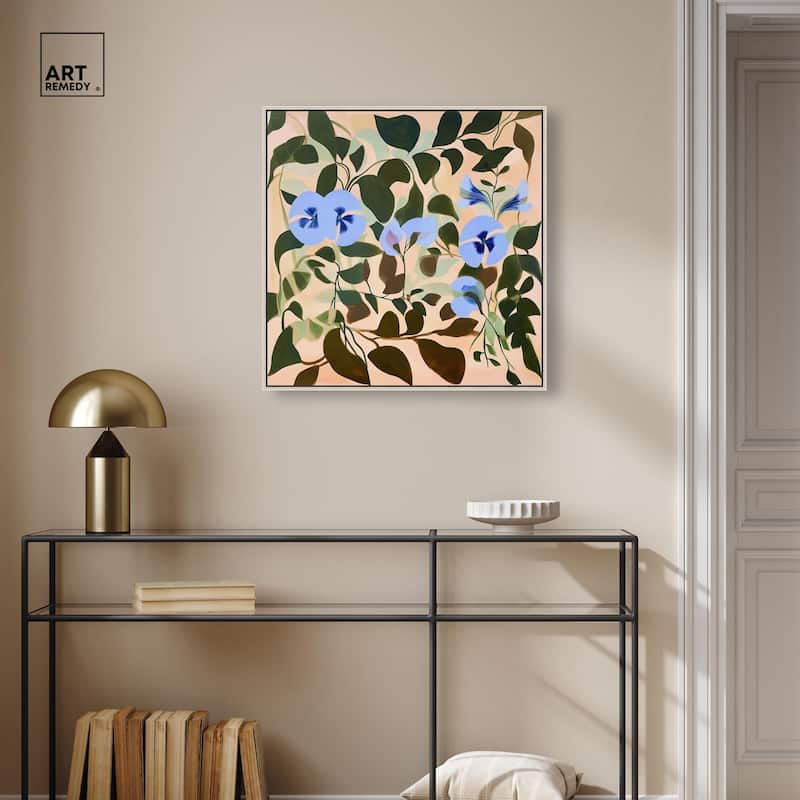 Naive Blue Flowers Canvas by Art Remedy