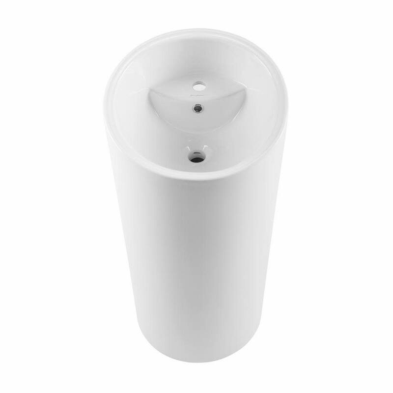 Swiss Madison St. Tropez 18-1/8" Oval Ceramic Pedestal Bathroom Sink