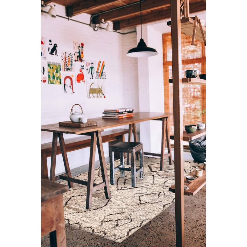 ECARPETGALLERY Hand-knotted Tangier Light Grey Wool Rug - 5'2 x 7'6