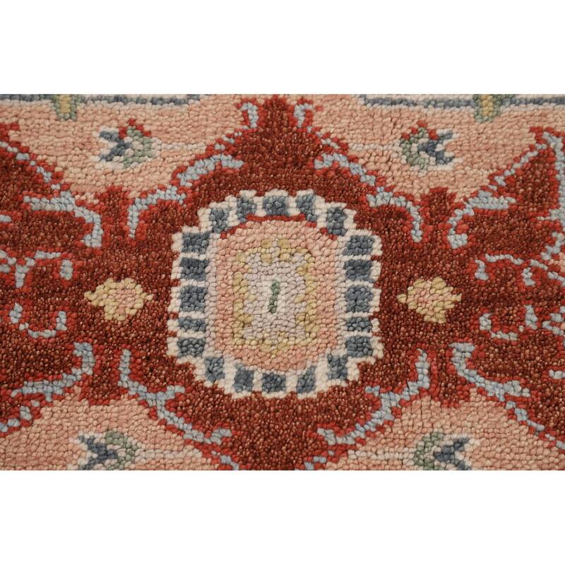 Blue & Orange Heriz Serapi Indian Area Rug Hand-Knotted Wool Carpet - 7'11"x 9'10"