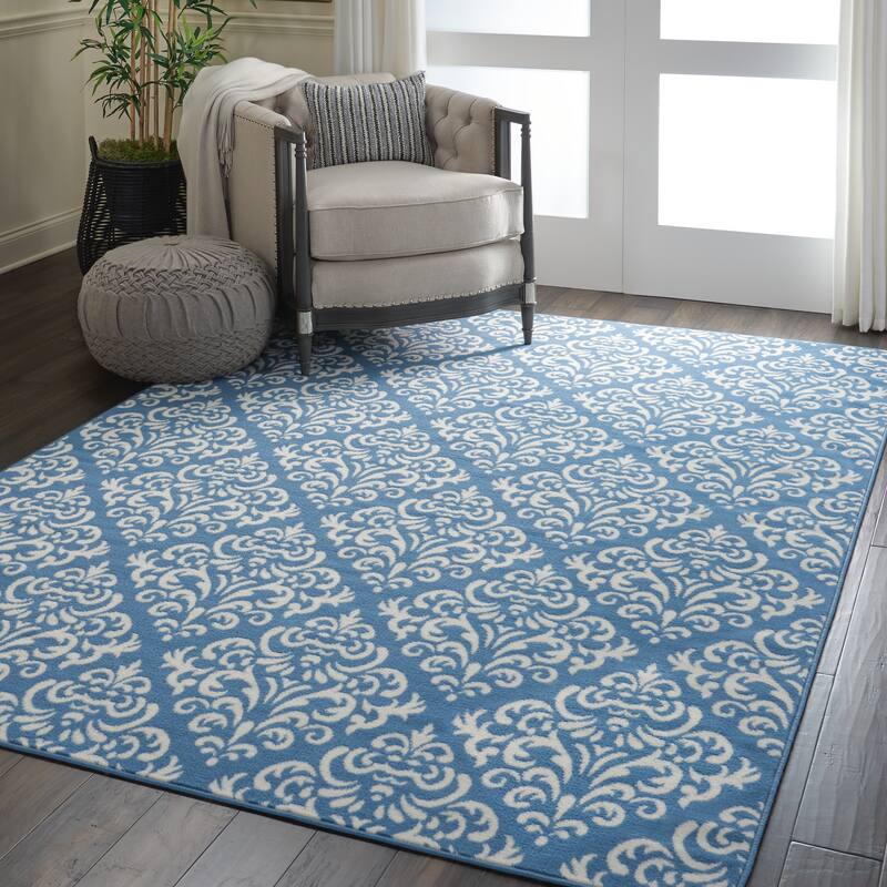 Nourison Grafix Geometric Persian Transitional Area Rug - 5'3" x 7'3" - Blue - Runner/Rectangle