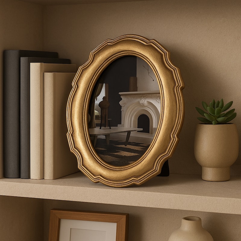 Resin Oval Vintage Picture Frame Home Decor - Gold, 4x6 in.