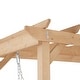 preview thumbnail 8 of 10, Solid Cedar Wood Pergola Swing, 2-Person Outdoor Wooden Swing Bench with Frame, Heavy Duty Patio Arbor Swing