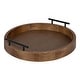 preview thumbnail 43 of 89, Kate and Laurel Lipton Round Decorative Tray with Metal Handles 15.5" Diameter - Rustic Brown/Black