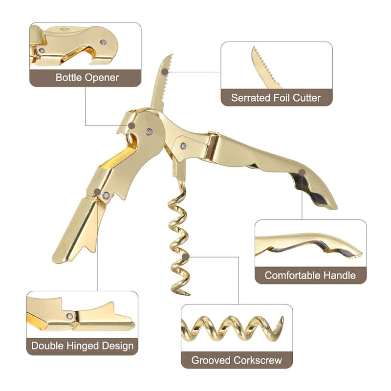 2Pcs 5" Wine Openers Waiter Corkscrew Red Wine Bottle Opener