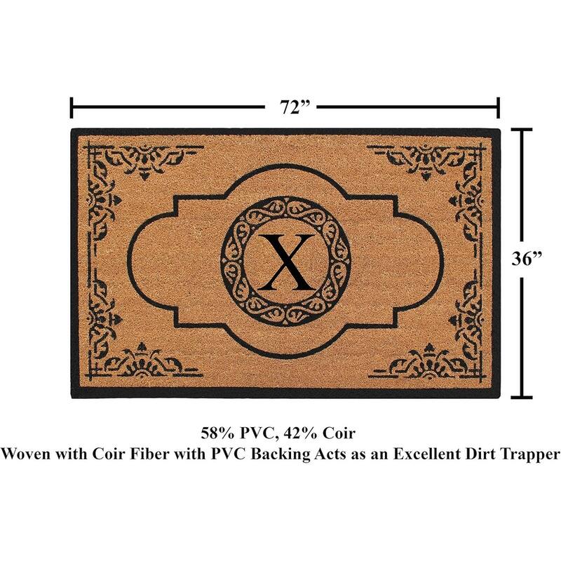 A1HC Natural Coir 36" X 72" Monogrammed Non Slip Welcome Floormats Entrance Coir Double Doormat Monogrammed