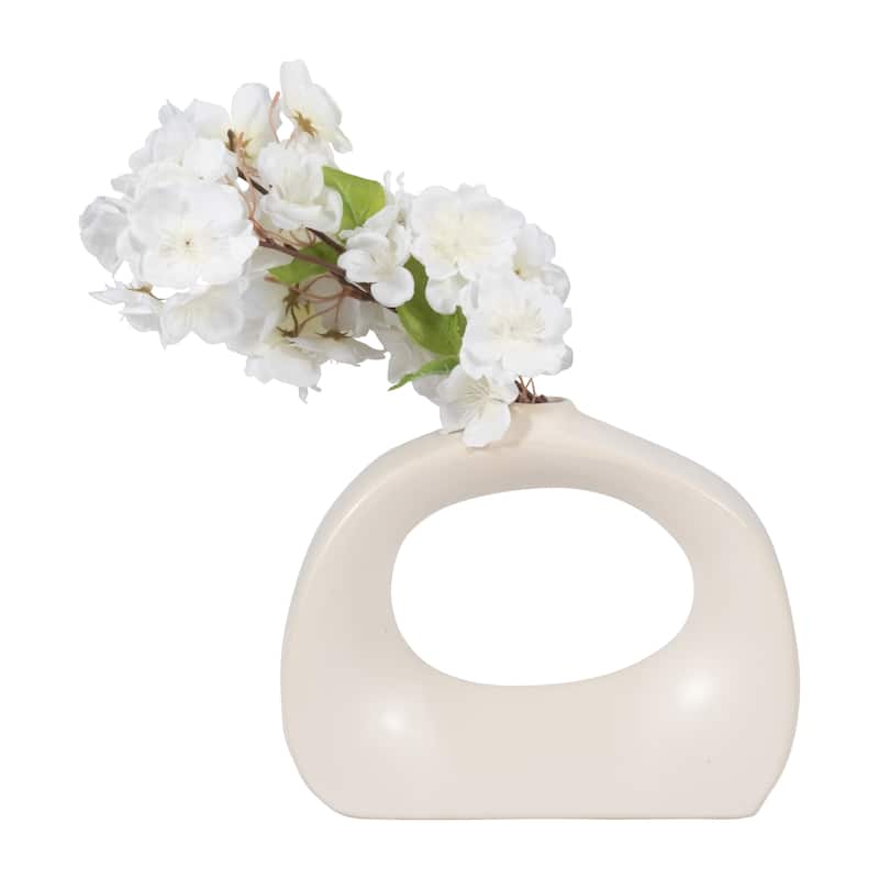 Sagebrook Home Unique Ceramic Vase, Elegant Centerpiece, Artistic Decor