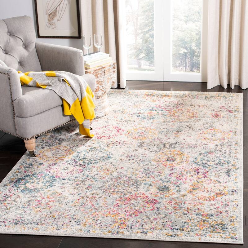 SAFAVIEH Madison Bettylou Boho Chic Distressed Area Rug - 9' x 12' - Grey/Gold - Runner/Rectangle