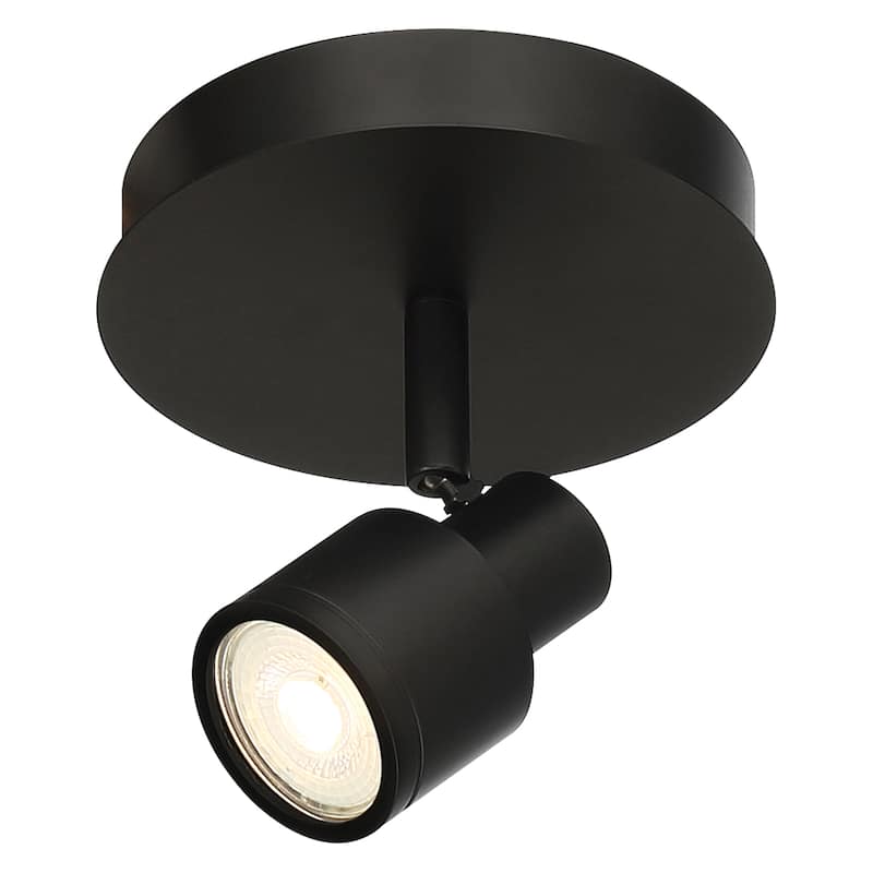 Lincoln 1 Light Adjustable LED Flush Mount - Matte Black
