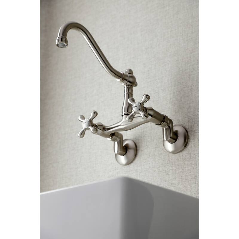 Vintage 6" Adjustable Center Wall Mount Kitchen Faucet