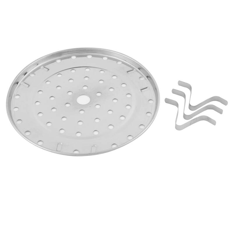 Stainless Steel Round Cooking Food Steamer Rack Plate Silver Tone 195mm Dia 2pcs - Silver Tone