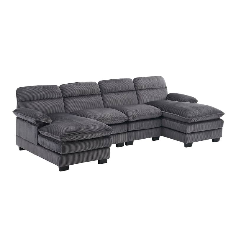 111.8" U-shaped profile sofa, including two single seats and two chaise