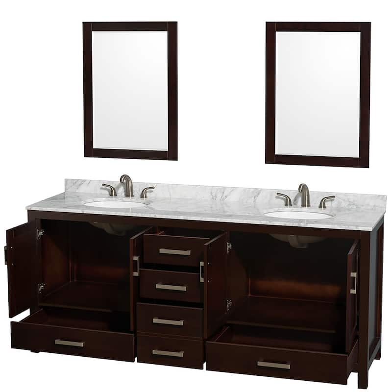 Wyndham Collection WCS141480DUNOM24 Sheffield 80" Free Standing Vanity