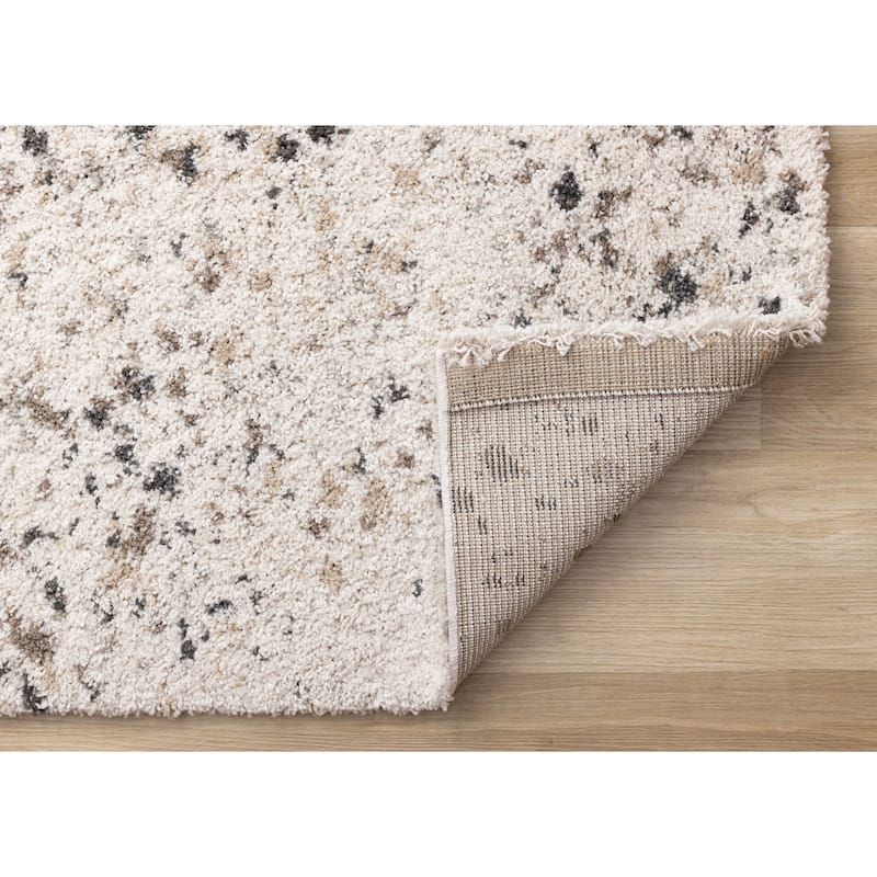 White Grey Black Speckled Soft Plush Rug