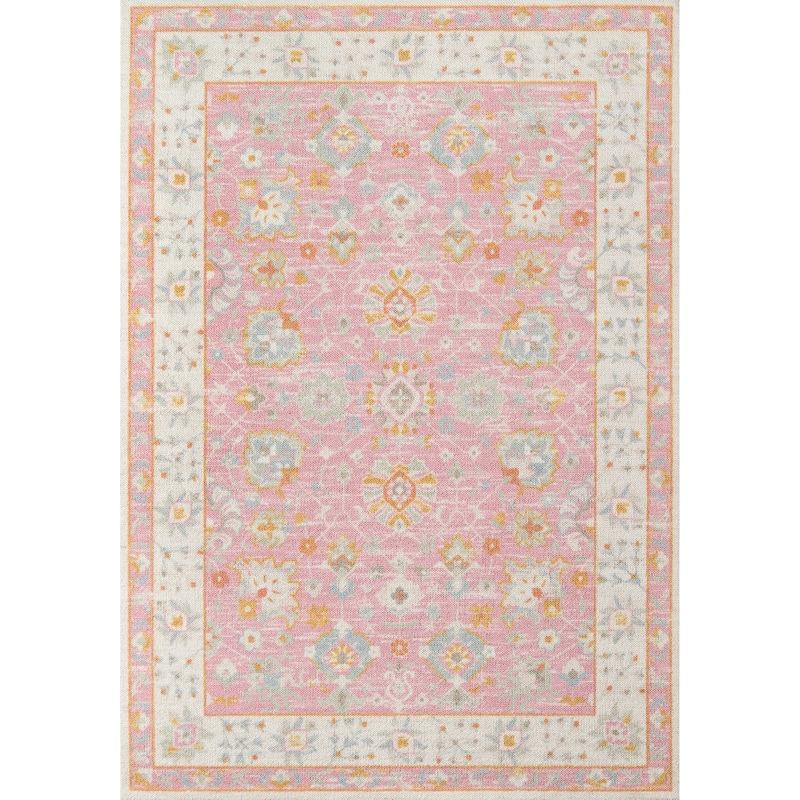 Momeni Anatolia Wool and Nylon Traditional Oriental Area Rug - Pink - 7'9" x 9'10"