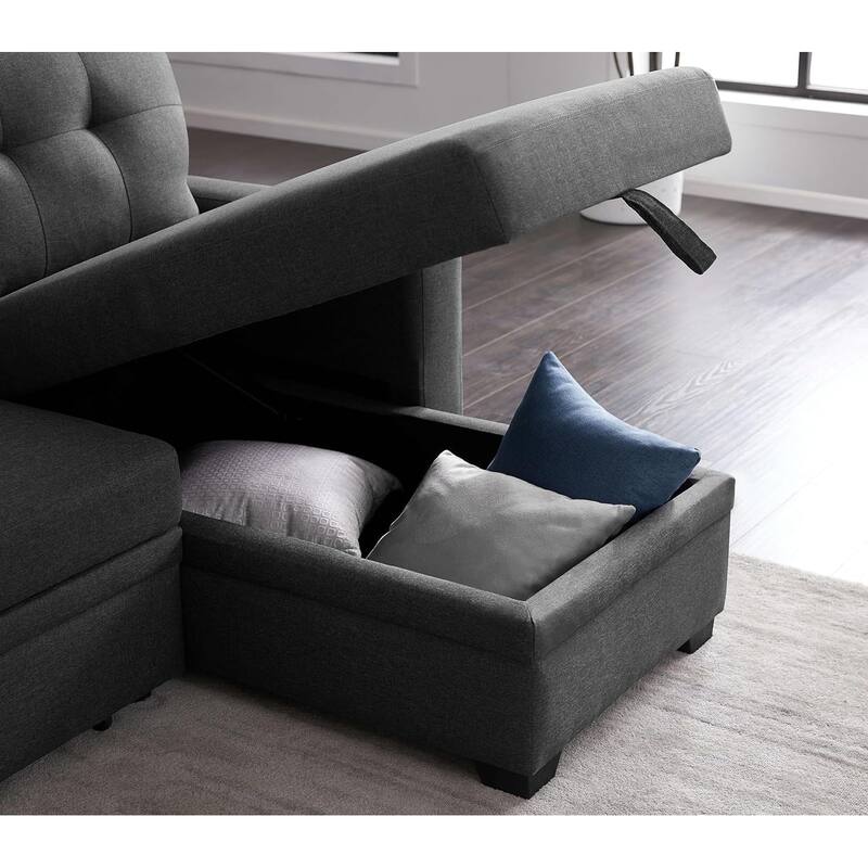 Reversible Sectional Sofa Couch,Sleeper Sofa Bed with Storage Chaise Pull Out Couch Bed for Living Room,Hidden Stroge