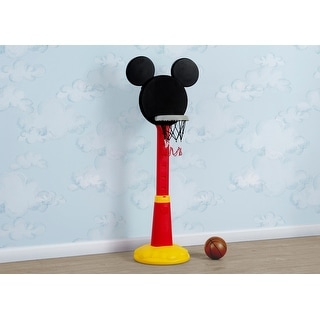 Mickey Mouse Plastic Basketball Set by Delta Children - Includes Basketball Hoop, 1 Basketball and Ball Pump