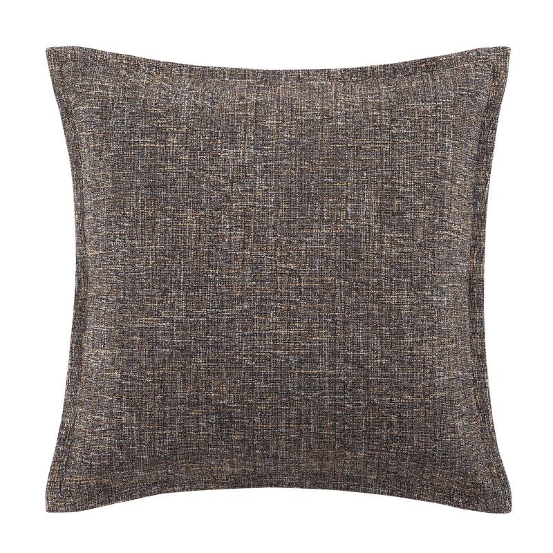HiEnd Accents Tweed Textured Woven Timeless Classic 27x27 inch Euro Sham - Brown